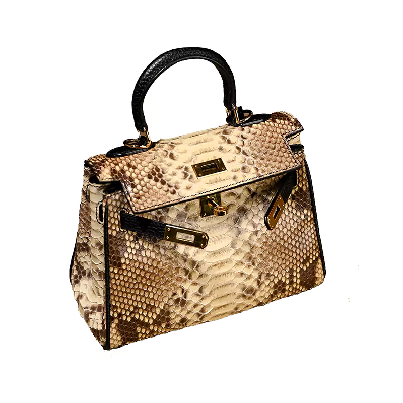 Kelly-tas van slangenleer